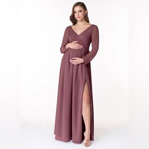 Elegant Plum Maternity Dress